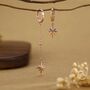 Sterling Silver Asymmetric Starburst Huggie Hoop Earrings, thumbnail 7 of 12