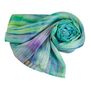100% Mulberry Silk Scarf, Light Green And Rainbow, thumbnail 9 of 9