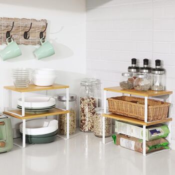 Set Of Four Kitchen Racks Organisers Storage Shelves, 3 of 11