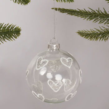 G Decor Sparkling Glass Christmas Tree Bauble, 2 of 3