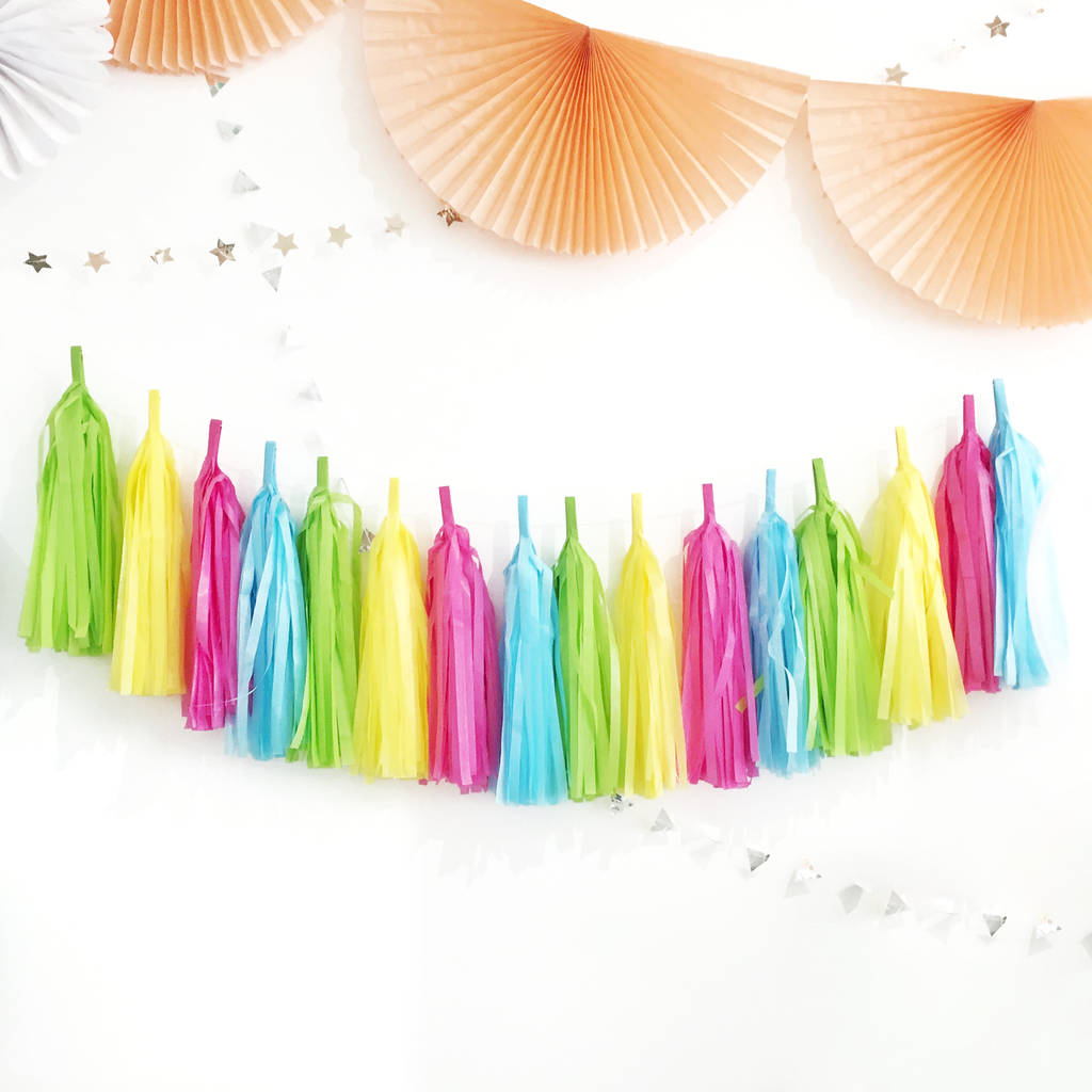 Summer Bright Paper Tassel Garland Party Decoration By Peach Blossom