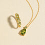 Emerald And Peridot Pear Cut Pendant Necklace In Sterling Silver And Gold Vermeil, thumbnail 2 of 10