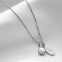 Birthstone Necklace With Diamonds In Sterling Silver, thumbnail 2 of 12