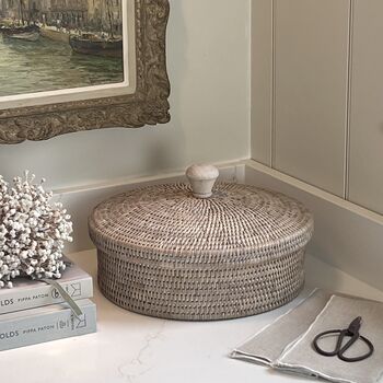 Rattan Round Box With Lid, 2 of 3
