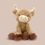 Harriet Highland Cow Soft Toy With Personalised Pyjamas, thumbnail 3 of 8