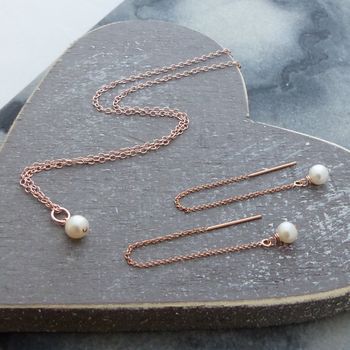 14 Ct Rose Gold Filled Metal And Pearls Jewellery Set, 6 of 12