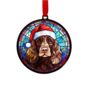Cocker Spaniel Chocolate In Santa Hat Suncatcher Decoration, thumbnail 5 of 6