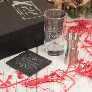 Christmas Snowflake Highball Glass And Gift Boxed Set, 4 of 9