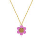 Daisy Flower Pendant Necklace Chain In Purple, thumbnail 2 of 4