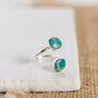 Silver Plated Turquoise Double Ring, thumbnail 1 of 8