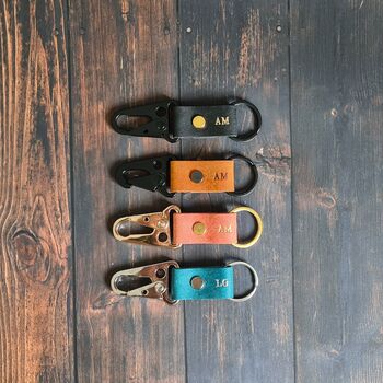 Personalised Initials Leather Carabiner Clasp Keyring, 7 of 7