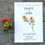 Pack 12 Carthamus Original Personalised Save The Date Wedding Stationery, thumbnail 1 of 6