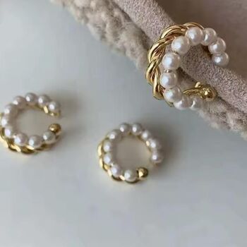 Pearl Ear Cuff Climber Earring, 3 of 3
