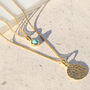 Lakshmi Hammered Gold Plated Disc Pendant Necklace, thumbnail 1 of 10