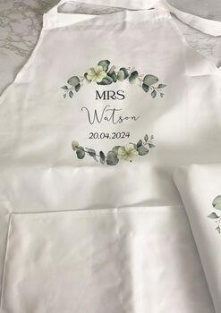Personalised Wedding Apron, Bride Apron, Wedding Baking Gift, 5 of 6