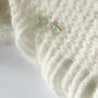 Aqua Chalcedony Triangle Stud, thumbnail 3 of 5