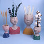 G Decor Resin Human Faces Flower Pot Planter Or Vase, thumbnail 1 of 7