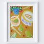 Melon Dining Table Art Print Watercolour Food Poster, thumbnail 2 of 2