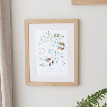 Golden Anniversary 3D Family Tree Print, 4 of 6