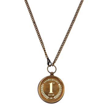 Engraved Bronze Compass Necklace Gift, 6 of 12