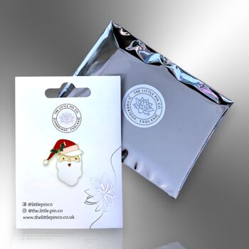 Santa Claus, Father Christmas Festive Enamel Pin Badge, 5 of 8