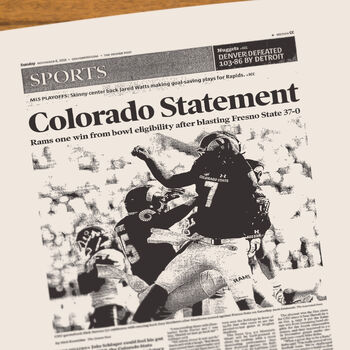 Colorado State Rams College Football Personalised Newspaper History Book, 9 of 12