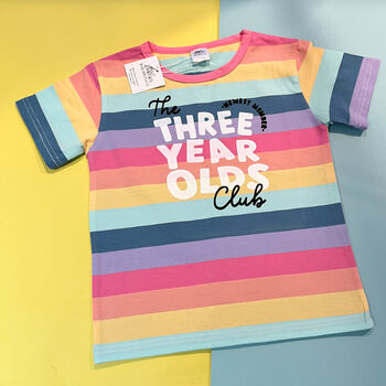 Birthday Club Pastel Rainbow Birthday T Shirt, 2 of 2