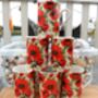 Set Of Six Straight Mugs In Red Poppy Design, thumbnail 6 of 11