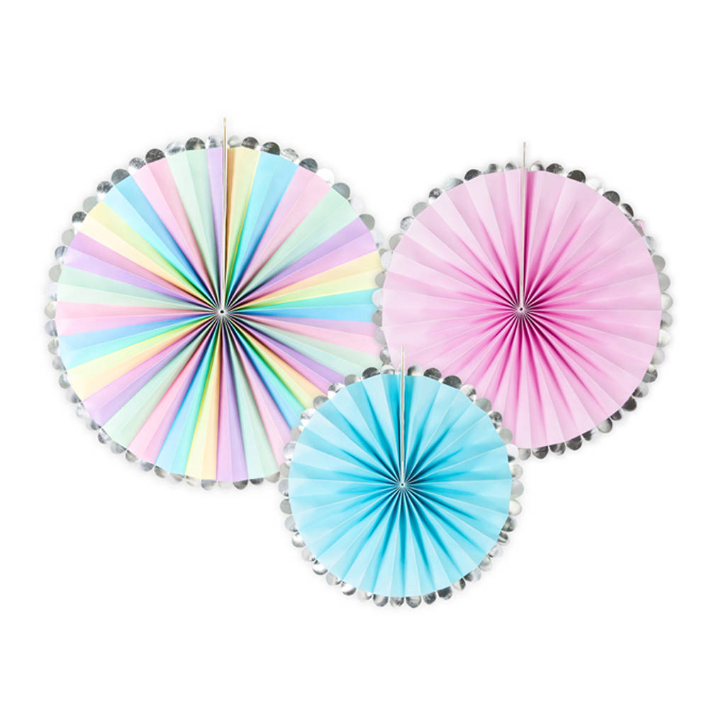 Pastel Party Fan Decoration Set By Peach Blossom