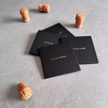 Cheers Leather Coasters – Housewarming Or New Home Gift, 2 of 12
