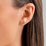 9ct Gold March Aquamarine Birthstone Stud Earrings, thumbnail 2 of 4