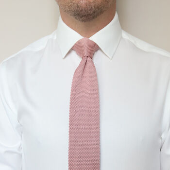 Wedding Handmade Polyester Knitted Tie In Dusty Pink, 5 of 12