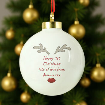 Personalised Little Reindeer Bauble, 4 of 5