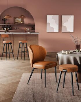 Set Of One/Two Dining Stools Synthetic Leather, 4 of 12