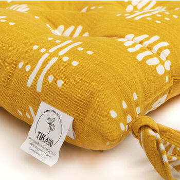 Nala Recycled Cotton Chair Pad In Yellow, 3 of 3