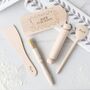 Personalised Dinosaur Kids Wooden Baking Set, thumbnail 3 of 7