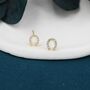 Sterling Silver Extra Tiny Horseshoe Stud Earrings, thumbnail 2 of 11