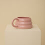 Pink Handmade Wavy Ceramic Mug, thumbnail 2 of 6