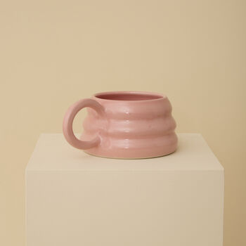 Pink Handmade Wavy Ceramic Mug, 2 of 6