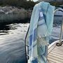 Riviera Striped Peshtemal Towel Marine Mint, thumbnail 8 of 9