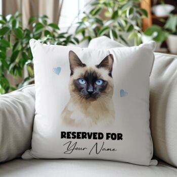 Personalised Balinese Cat Reserved For Cushion Cover, 2 of 2