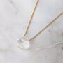 Clear Quartz Teardrop April Birthstone Necklace, Gold, thumbnail 2 of 6