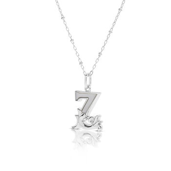 Solid Silver Z Initial Necklace With Mother Of Pearl, 2 of 6