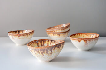 Set Of Four Porcelain Angled Mini Bowl, 6 of 11