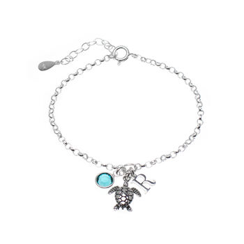 Sea Turtle Personalised Sterling Silver Bracelet, 3 of 7