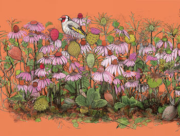 Goldfinch And Coneflowers' 1000 Piece Jigsaw Puzzle, 4 of 4