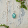 Natural Oval Emerald Necklace In Sterling Silver, thumbnail 2 of 3