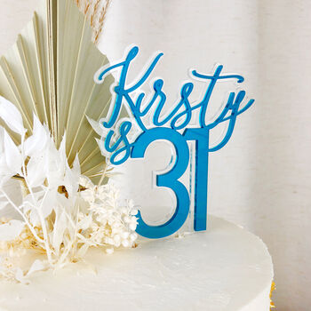 Name And Age Double Layered Cake Topper, 4 of 7