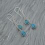 Turquoise Dangle Silver/Gold Earrings, thumbnail 2 of 8