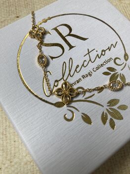 18 K Gold Plated Flower Motif Bracelet, 5 of 7